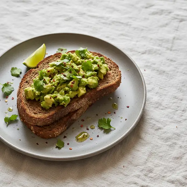 Seeded rye toast with greens