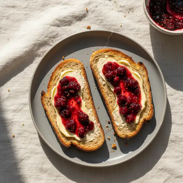 Sourdough toast with jam